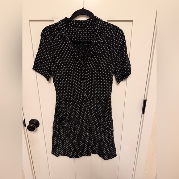 Urban Outfitters UO Dot Floral Mini Shirt Dress Short Sleeve Button Collared S - Picture 5 of 9